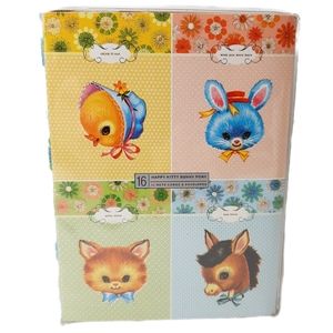 🍒 New - 16 Note Cards & Envelopes Pop Ink Happy Kitty Bunny Pony - Rare - HTF